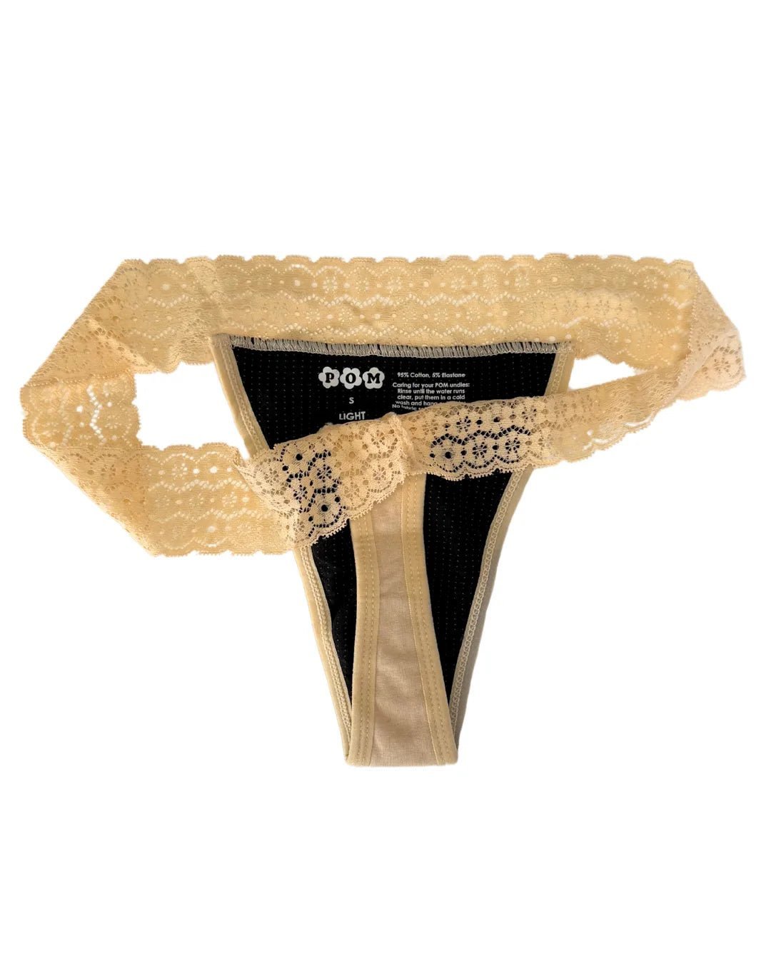 Period Underwear Thong - Black medium absorbency | POM