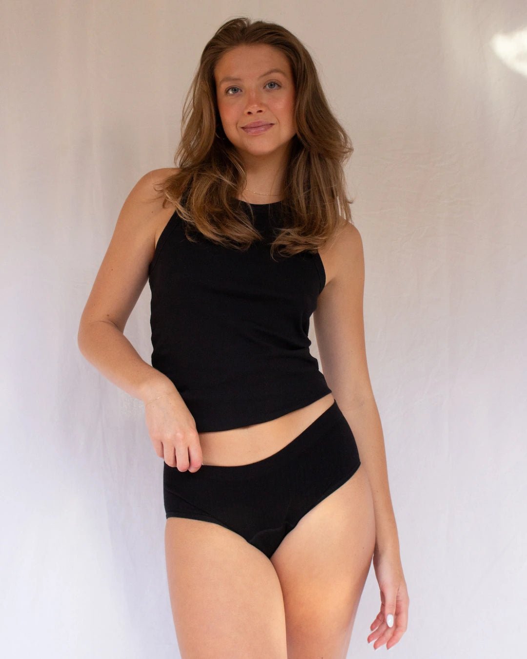 Period Underwear Mid-rise Bamboo - Black medium absorbency | POM 