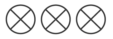 Graphic of three "no" signs (three circles with X's through them) representing no harmful chemicals or PFAS